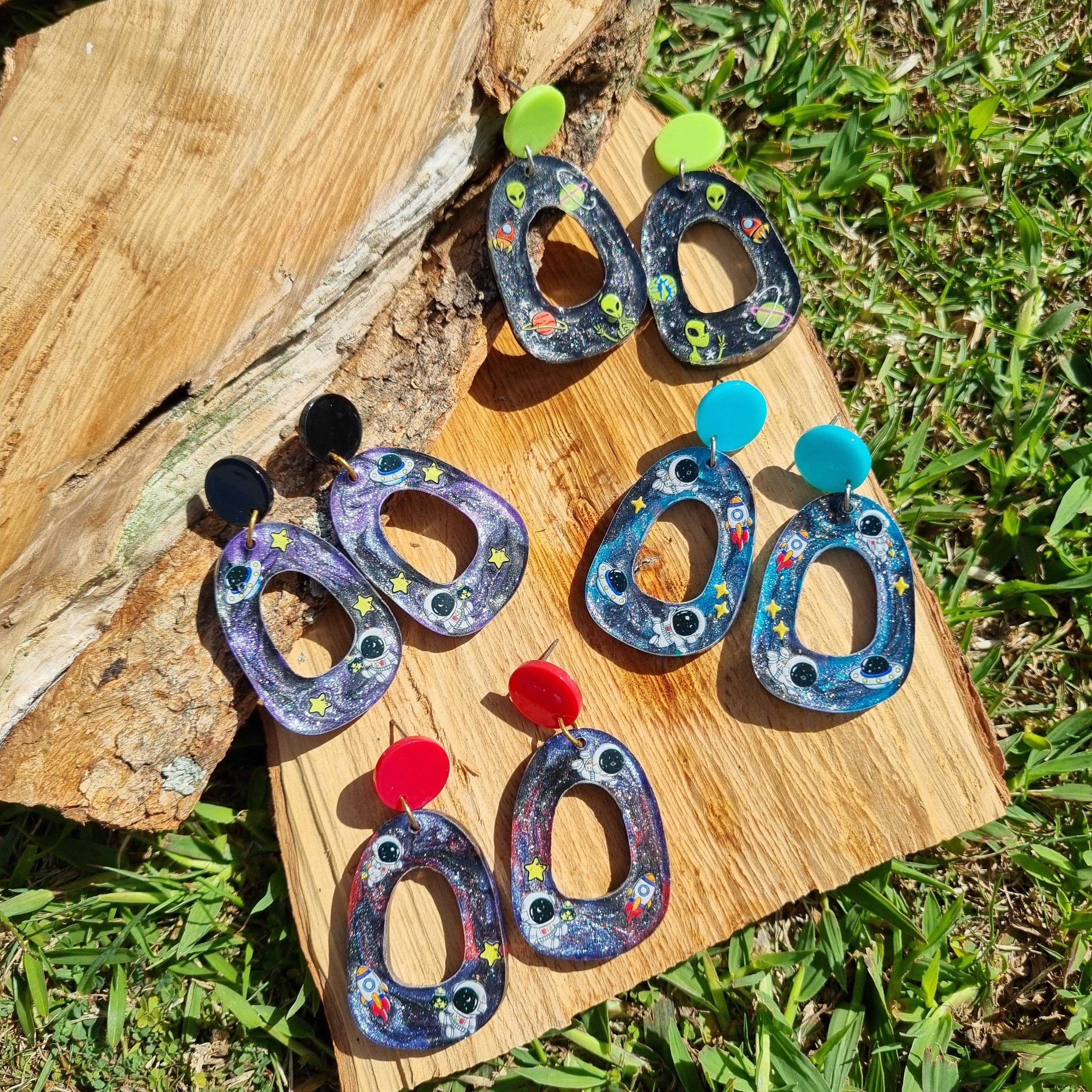 Geometric Space Earrings