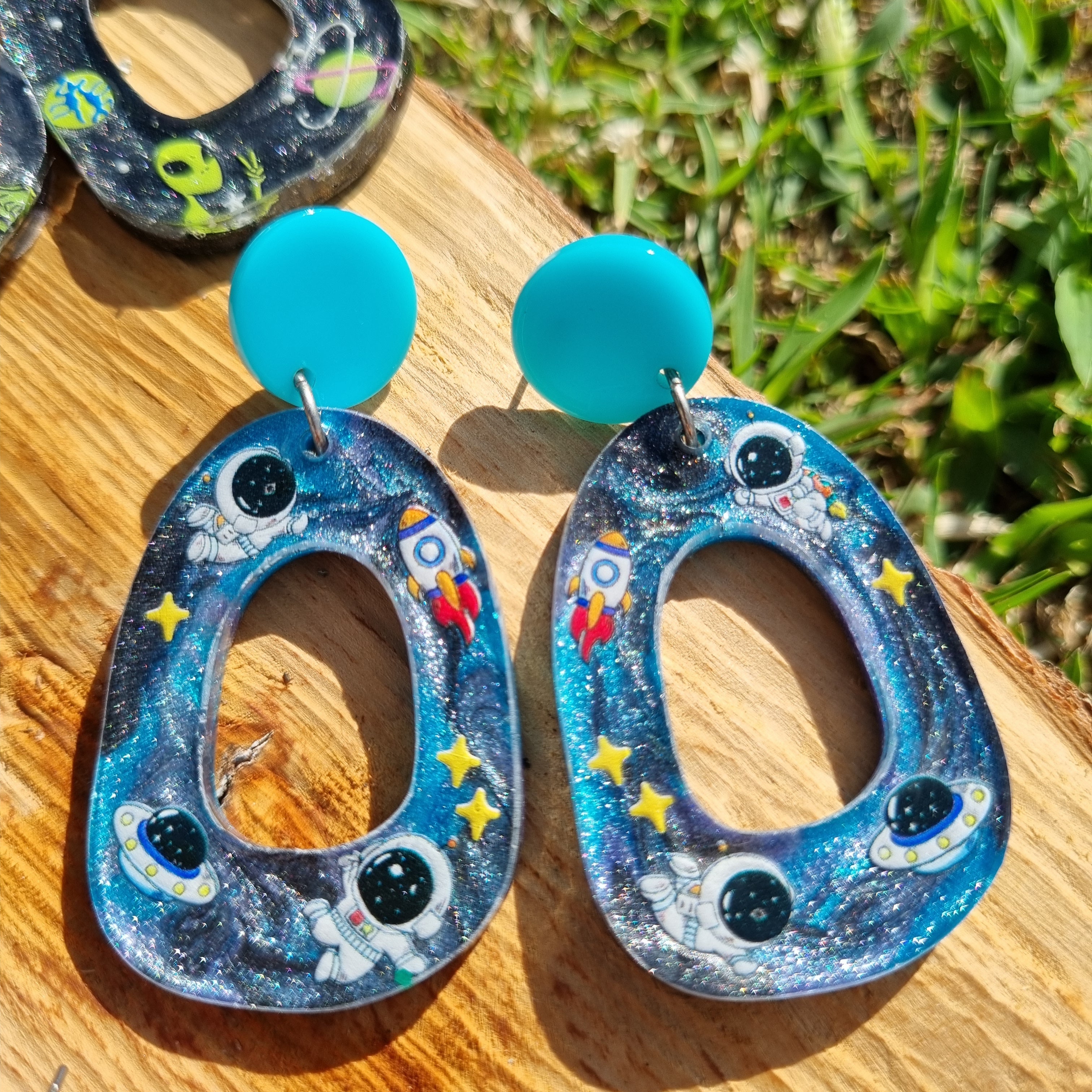 Geometric Space Earrings