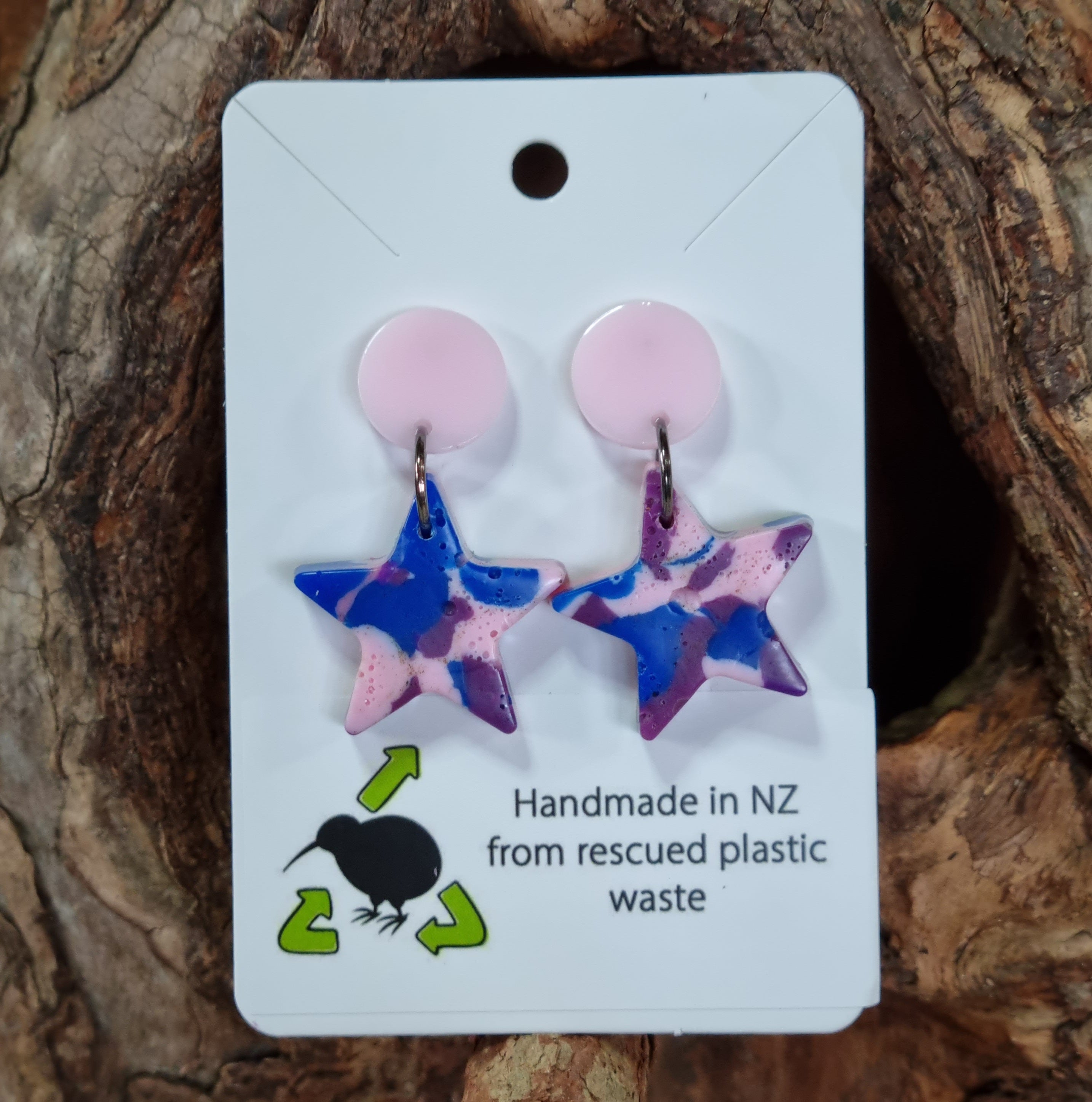 Star Earrings - recycled plastic