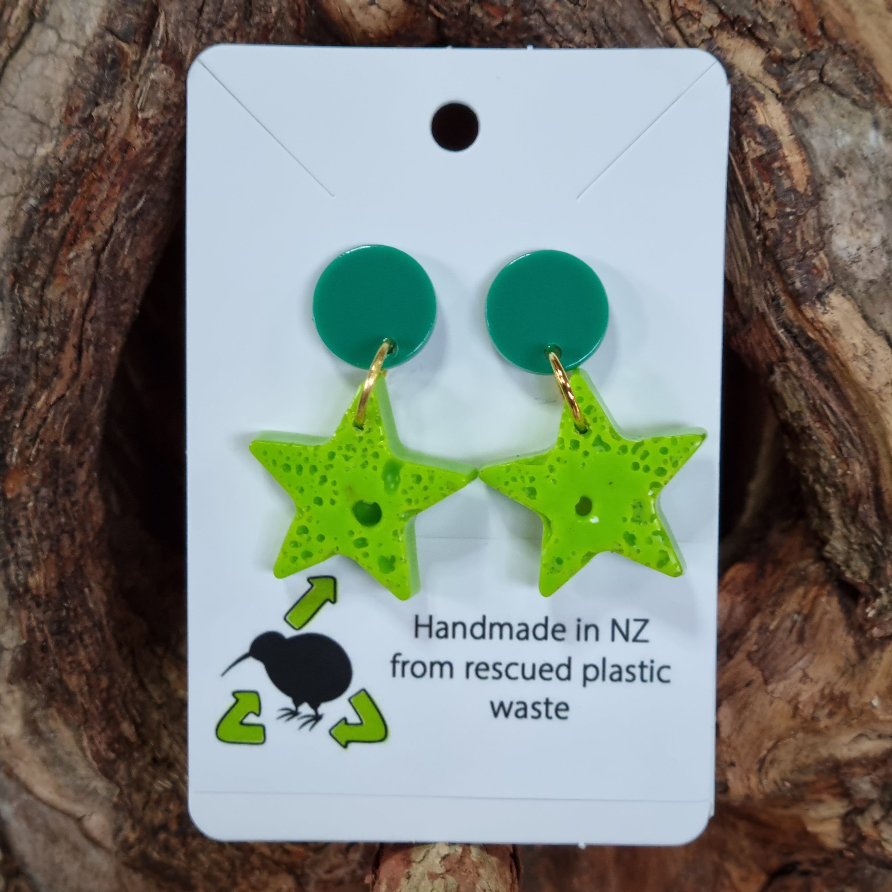 Star Earrings - recycled plastic