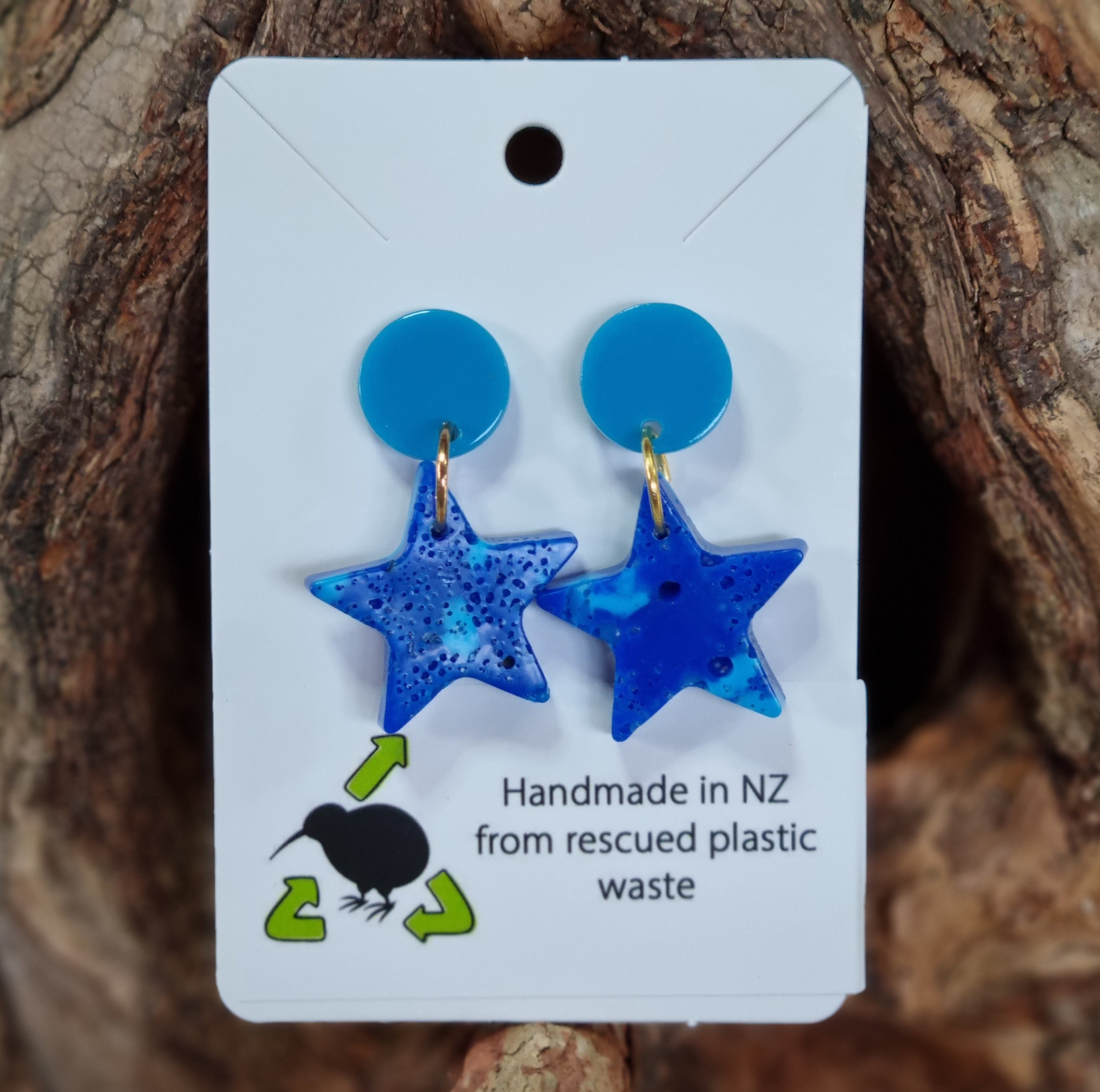 Star Earrings - recycled plastic