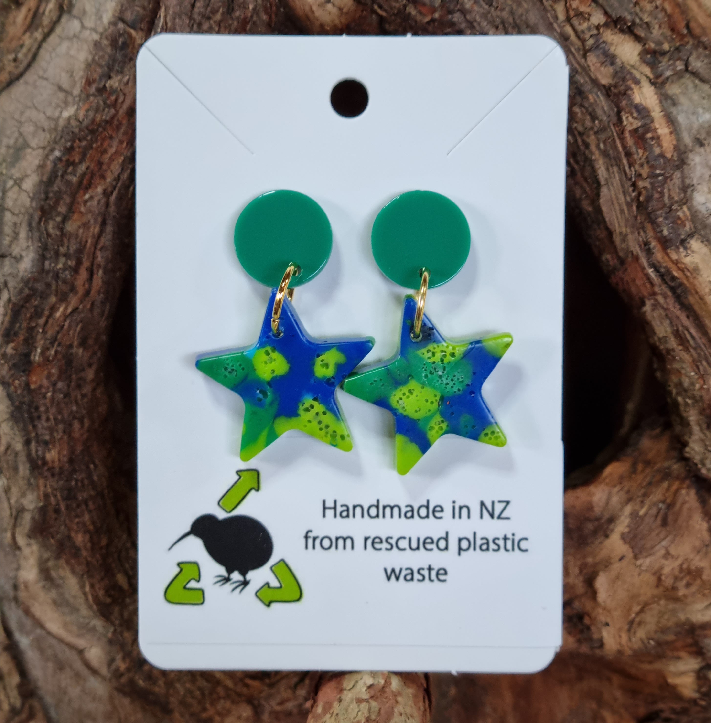 Star Earrings - recycled plastic