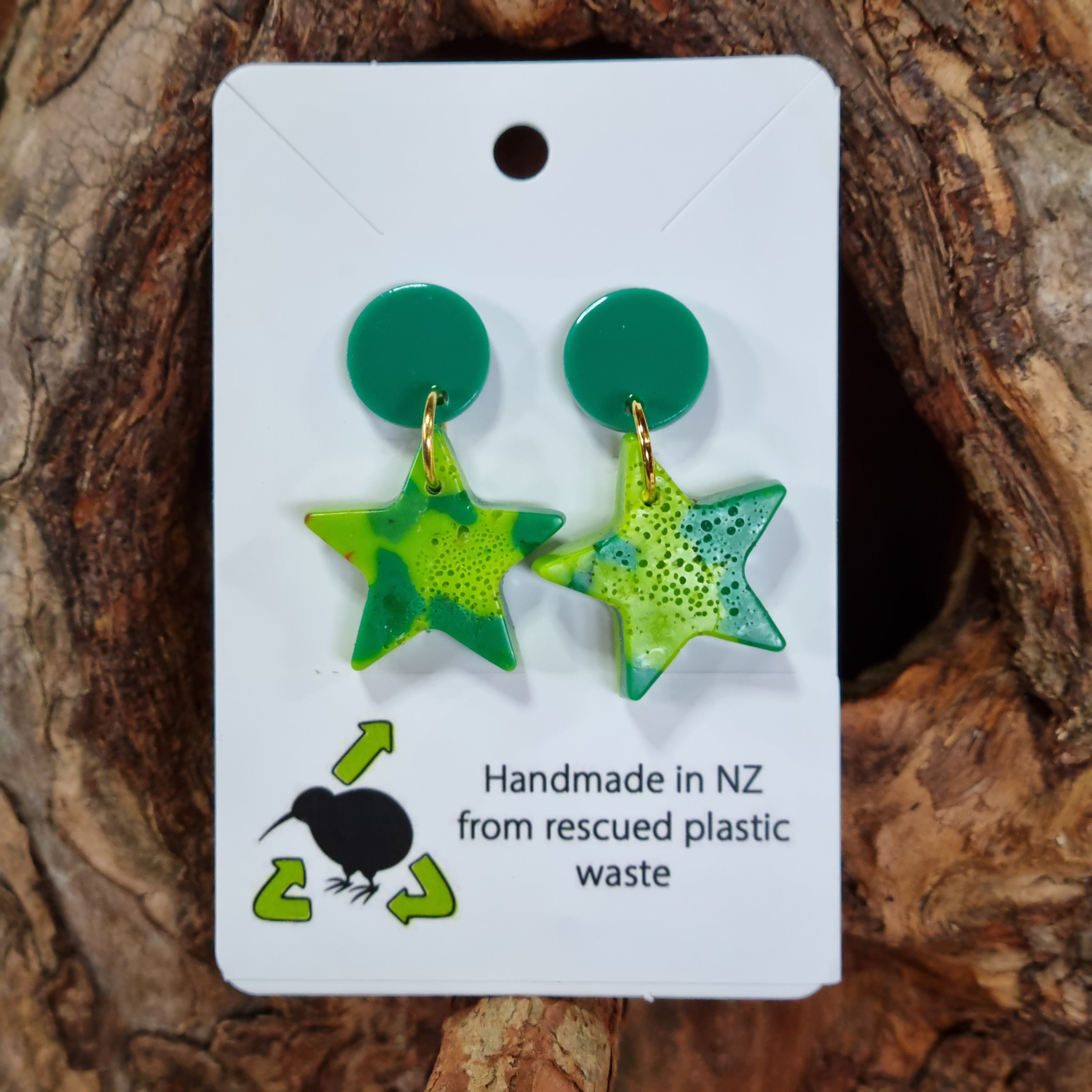 Star Earrings - recycled plastic