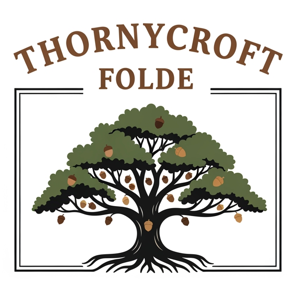 Logo of Thornycroft Folde with an oak tree design on a white background
